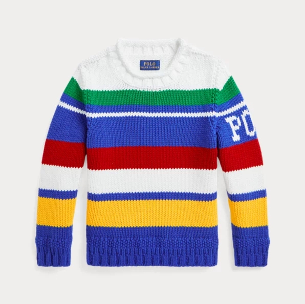 Polo Ralph Lauren Logo Striped Cotton Sweater